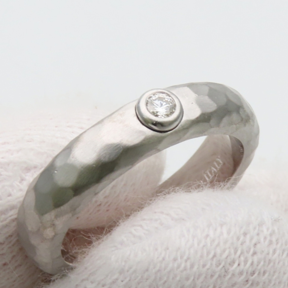 TIFFANY 18k Silver Diamond Ring - Picture 9 of 13